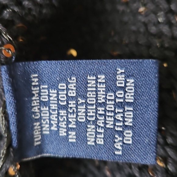 Chaps Classics Black Sweater With Sequins L, Size XL, 60% Cotton - Picture 5 of 6